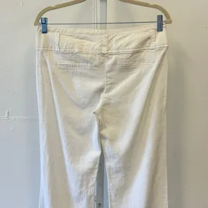 Y2K Inspired Charlotte Russe White Linen Blend Wide Leg Trousers Pants Size 6 thumbnail 5