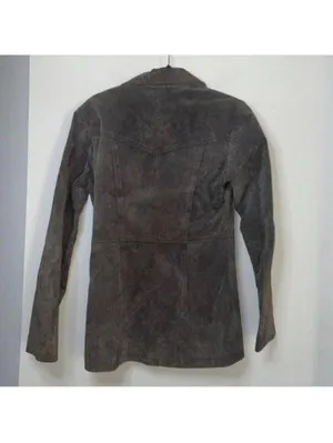 BB DAKOTA brown 100% Leather Long Sleeve Button Up Jacket Lined Classic Moto thumbnail 7