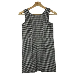 Tilly's White Fawn Black & White Square Plaid Button‎ Front Mini Dress M thumbnail 2
