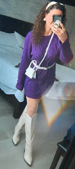 Purple sweater dress, Idea for Daphne Blake Scooby doo costume! thumbnail 1