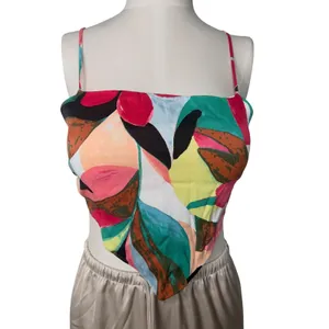 Forever‎ 21 Abstract Print Halter Neck Crop Top Size M thumbnail 2