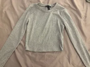 Forever 21 Grey Ribbed Long Sleeve Top thumbnail 2