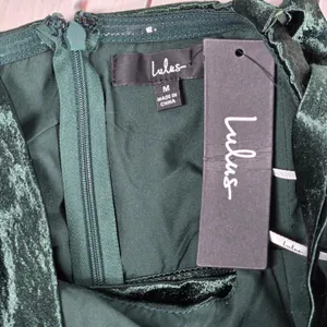 Lulus Emerald Green Satin Cutout Wide Leg Jumpsuit Size M Date to Remember‎ thumbnail 7