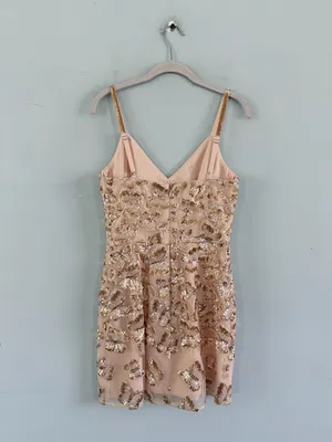 NWT Dress The Population Anya Champagne Multi Butterfly Sequin Beaded‎ Dress thumbnail 5