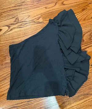 Anthropologie One-Shoulder Ruffled Top thumbnail 1