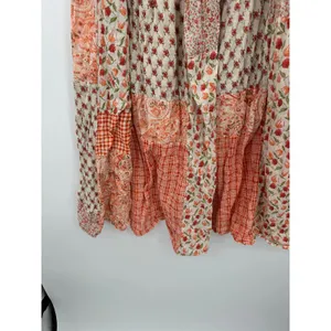 Patchwork Floral Gingham Maxi Skirt Sz XS Festival Country Boho Cottagecore thumbnail 5