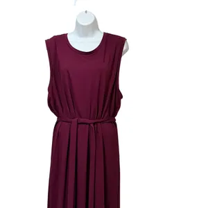 Banana Republic Womens XXL Burgundy Sleeveless Tie Waist Maxi Dress ‎ NWOT thumbnail 3