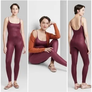 Wild Fable Liquid Burgundy Bodysuit Jumpsuit Woman’s Size Small | NWT thumbnail 4