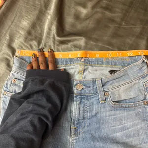 7 For All Mankind Gwenevere Ankle Skinny Blue Jeans raw hem size 24 thumbnail 11