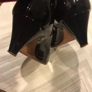 Marc by Marc Jacobs Black Patent Peep Toe Heels, Size 40 thumbnail 5