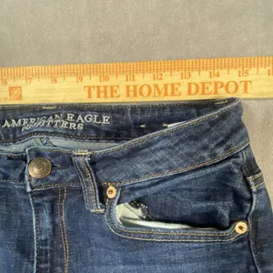 American Eagle Women Jeans Sz 6 Regular High‎ Rise Stretch Skinny Blue Jeggings thumbnail 7