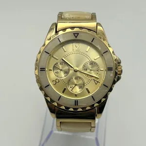Women’s Gold Tone Chronograph Style Dial Watch Working New Battery thumbnail 2
