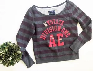 Womens American Eagle Campus Boatneck Sweatshirt - Sz M thumbnail 2