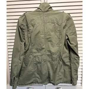 Ashley Zip/Snap Up Utility Jacket Size‎ Medium Pockets Cotton Collar Belt Loops thumbnail 4