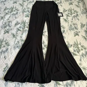 Norma Kamali Fishtail Pant Black M Flare Bellbottoms Stretch Free People thumbnail 5