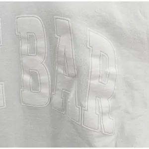 The Bar Varsity Sweatshirt White Monochrome Oversized Crewneck Pullover Size L thumbnail 4