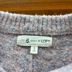 Lou & Gray Loft Pink Marble Heathered Knit Sweater Quarter Sleeve Poncho Style S thumbnail 9