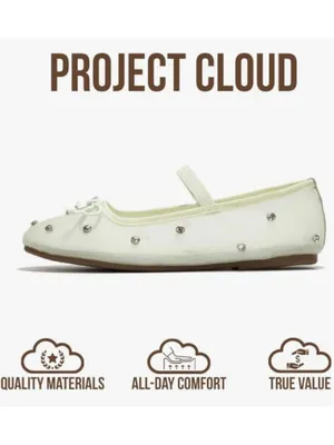NEW Project Cloud Ballet Flats Shoes Crystal-Embellished Mesh Memory Foam 8 thumbnail 4