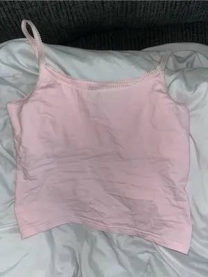 NWOT Abercrombie and Fitch Pink Lace Trim Cami Size Large thumbnail 3