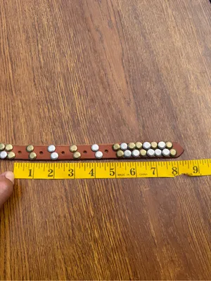 Amsterdam Heritage Chiara Skinny Studded Leather Belt Brown M/L 95 Boho thumbnail 6