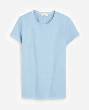 Madewell Essential Slim Tee Shirt Lightweight Cotton Light Blue Basics L NWT thumbnail 1