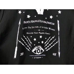 Hot Topic Shirt Women M Black Psychic Reader Tie Front Button Goth Witch Moon thumbnail 11