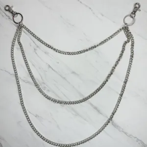 Draped Silver Chain Pants Chain Triple Strand Punk Y2K ✨ thumbnail 1