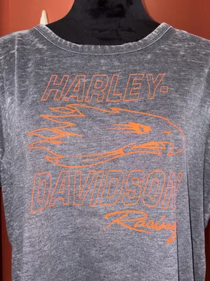 Harley-Davidson Women’s Gray Tee with Orange Eagle Graphic thumbnail 2