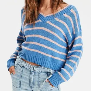 American Eagle Striped Chunky Knit Stripe Sweater thumbnail 1