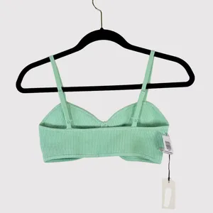 NWT Aritzia Babaton Womens Bra Green Sculpt Knit Ribbed Wireless Bralette Medium thumbnail 2