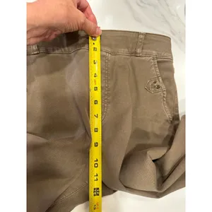 SPANX Twill Cropped Pants Wide Leg Smoke Brown High Rise Medium Pockets Stretch thumbnail 8