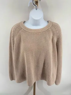 JENNI KAYNE Cotton Fisherman Crewneck Sweater Womens Size 1X Minimalist thumbnail 1