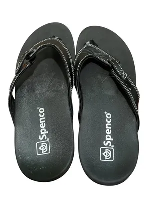 Spenco Women’s Size 8D Ava Orthotic Sandals Black‎ Adjustable Leather Thong thumbnail 6