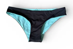 NWOT L*Space reversible bikini bottoms charcoal seafoam thumbnail 1