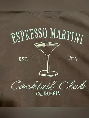Espresso Martini Cocktail Club Brown Graphic Crewneck Sweatshirt by Lazy Sundays thumbnail 3