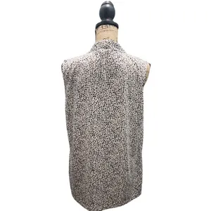 Ann Taylor‎ Sleeveless Animal Print V-Neck Blouse Professional Office Wear XL thumbnail 2