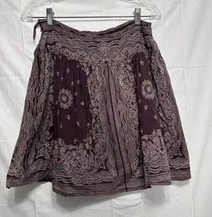 Blue Plate Bandana Print Flowy Lined Side Zip 100% Cotton Skirt size L y2k thumbnail 2