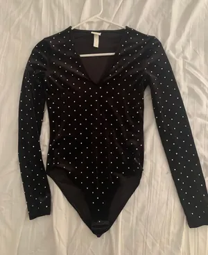 Rhinestone Velvet Bodysuit thumbnail 2