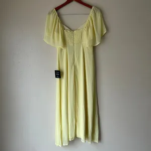 Lulu's Butter Yellow Flutter Sleeve Midi Dress Size Small thumbnail 8