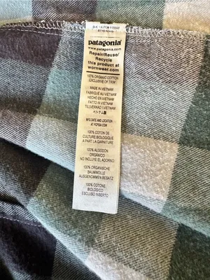 Patagonia women's Mint & Dark Green Plaid Button-Down Shirt thumbnail 6