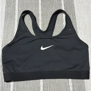 Nike Womens Dri-FIT Swoosh Medium Support‎ Non-Padded Sports Bra black thumbnail 1