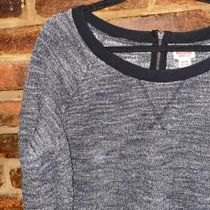 Mossimo Supply Co Black White Knit Back-Zip Sweatshirt Women's Size XL thumbnail 2