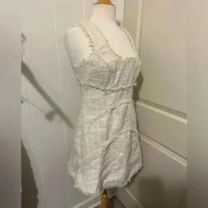 Anthropologie $180 Mini Tank Tweed Dress Vacation Resort Beachy‎ Natural Preppy thumbnail 6