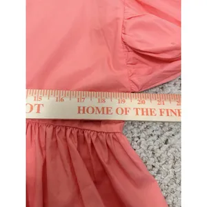 Pomander Place Coral Peplum Babydoll Top Balloon Sleeve Cotton XS‎ Tuckernuck thumbnail 5