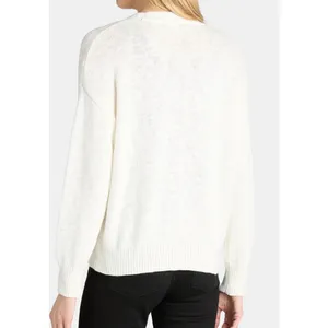 Time and Tru Womens Cardigan Size S (4-6) White Cotton Boyfriend Cozy Button thumbnail 2