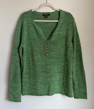 Vintage Eddie Bauer Knit Green Pullover thumbnail 1