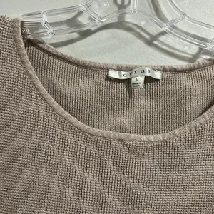 Cyrus Textured Knit Sweater Top Beige Womens Small Short Dolman Sleeve Shirt thumbnail 3