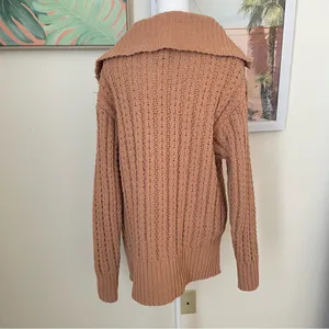 Aerie Cable Car Quarter Zip Chenille Knit Sweater Size Small thumbnail 8
