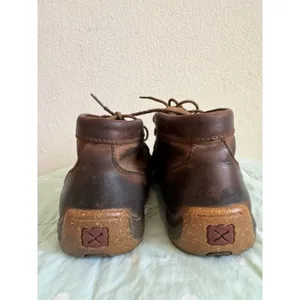 Twisted X Brown Woven Leather Lace-Up Chukka Ankle Boots Round Toe US 4 thumbnail 9