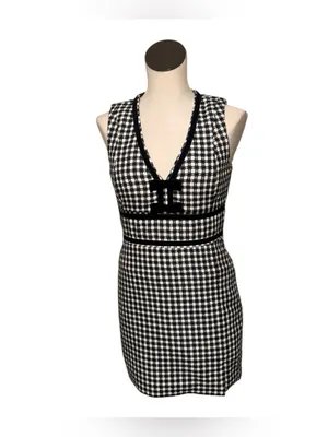 NWT Avec Les Filles Women's Black Bow Tweed Dress SZ-6 thumbnail 10